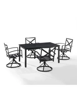 Crosley Kaplan 5Pc Outdoor Dining Set With Swivel Chairs 23 Crosley Kaplan 5Pc Outdoor Dining Set With Swivel Chairs -Charming Outdoors Shop 8611955 08v