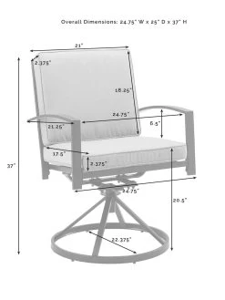 Crosley Kaplan 5Pc Outdoor Dining Set With Swivel Chairs 30 Crosley Kaplan 5Pc Outdoor Dining Set With Swivel Chairs -Charming Outdoors Shop 8611955 11v