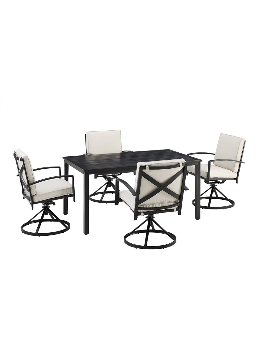 Crosley Kaplan 5Pc Outdoor Dining Set With Swivel Chairs 7 Crosley Kaplan 5Pc Outdoor Dining Set With Swivel Chairs - Image 7
