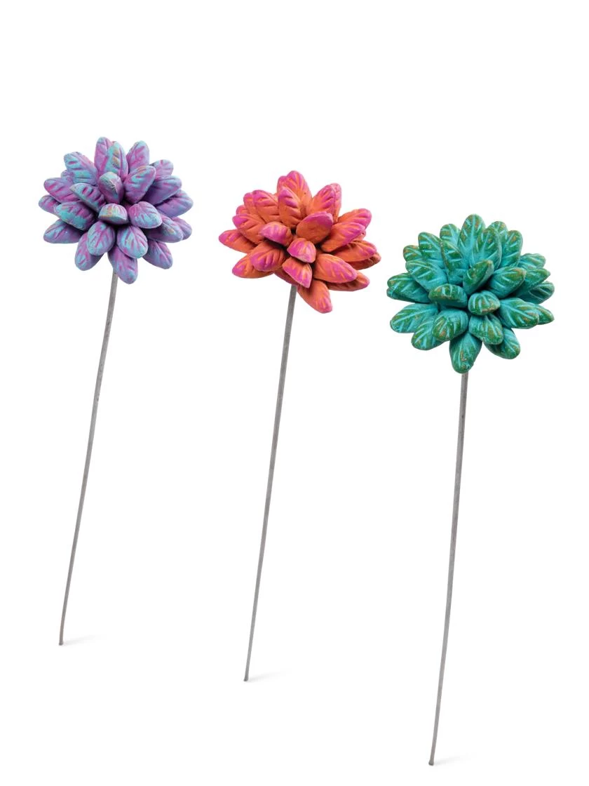 Dahlia Flower Garden Stakes Set 3 Dahlia Flower Garden Stakes Set - Image 3