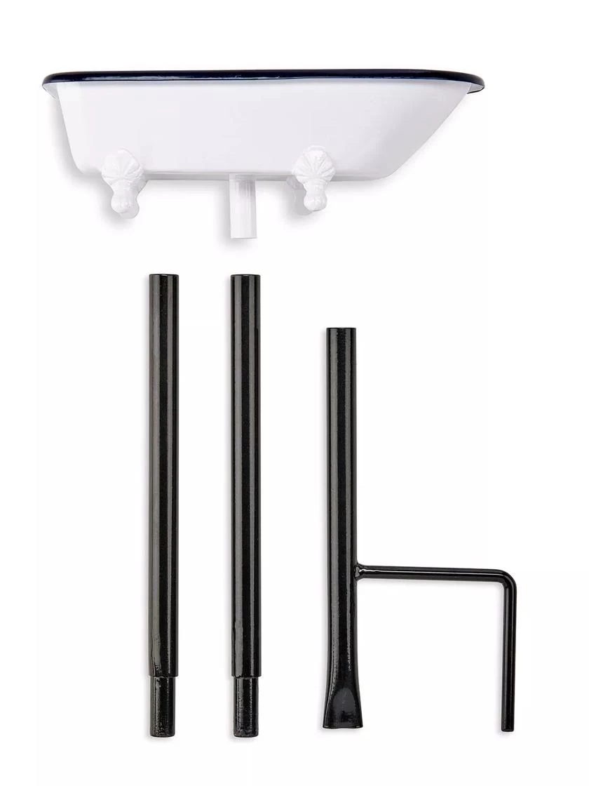 White Enamel Bathtub Birdbath 5 White Enamel Bathtub Birdbath - Image 5