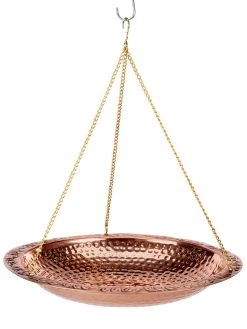 Copper Hanging Birdbath, 18" -Charming Outdoors Shop 8612268 03v