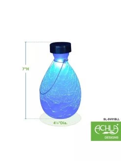 Achla Designs Solar Crackle Glass Vase Lantern -Charming Outdoors Shop 8612529BLL 01v tif