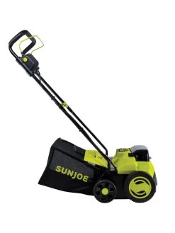 Sun Joe® 48V ION+ Cordless 15-Inch 5-Position Walk-Behind Lawn Dethatcher -Charming Outdoors Shop 8612541 09v