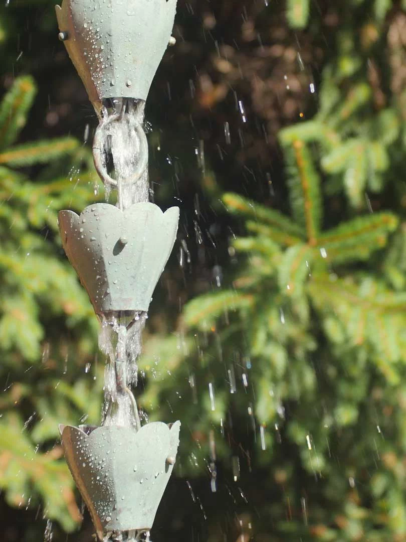 Tulip Pure Copper Rain Chain, 8.5' 2 Tulip Pure Copper Rain Chain, 8.5' - Image 2