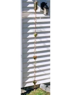 Wine Bottle, Grapes & Glasses Copper Rain Chain, 9.5' -Charming Outdoors Shop 8612744 01v
