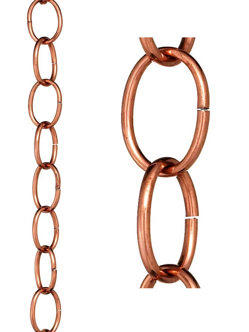 Single Link Pure Copper Rain Chain, 8.5' 3 Single Link Pure Copper Rain Chain, 8.5' - Image 3