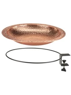 Pure Copper Bird Bath Deck Mount -Charming Outdoors Shop 8613382 03v